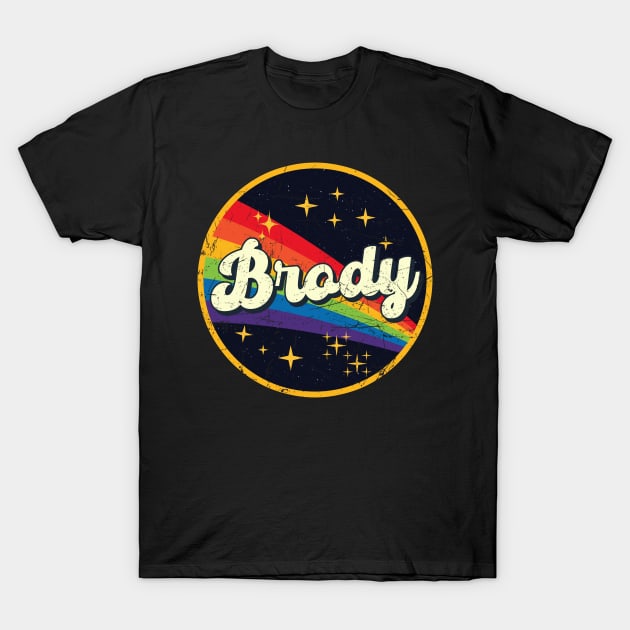 Brody // Rainbow In Space Vintage Grunge-Style T-Shirt by LMW Art